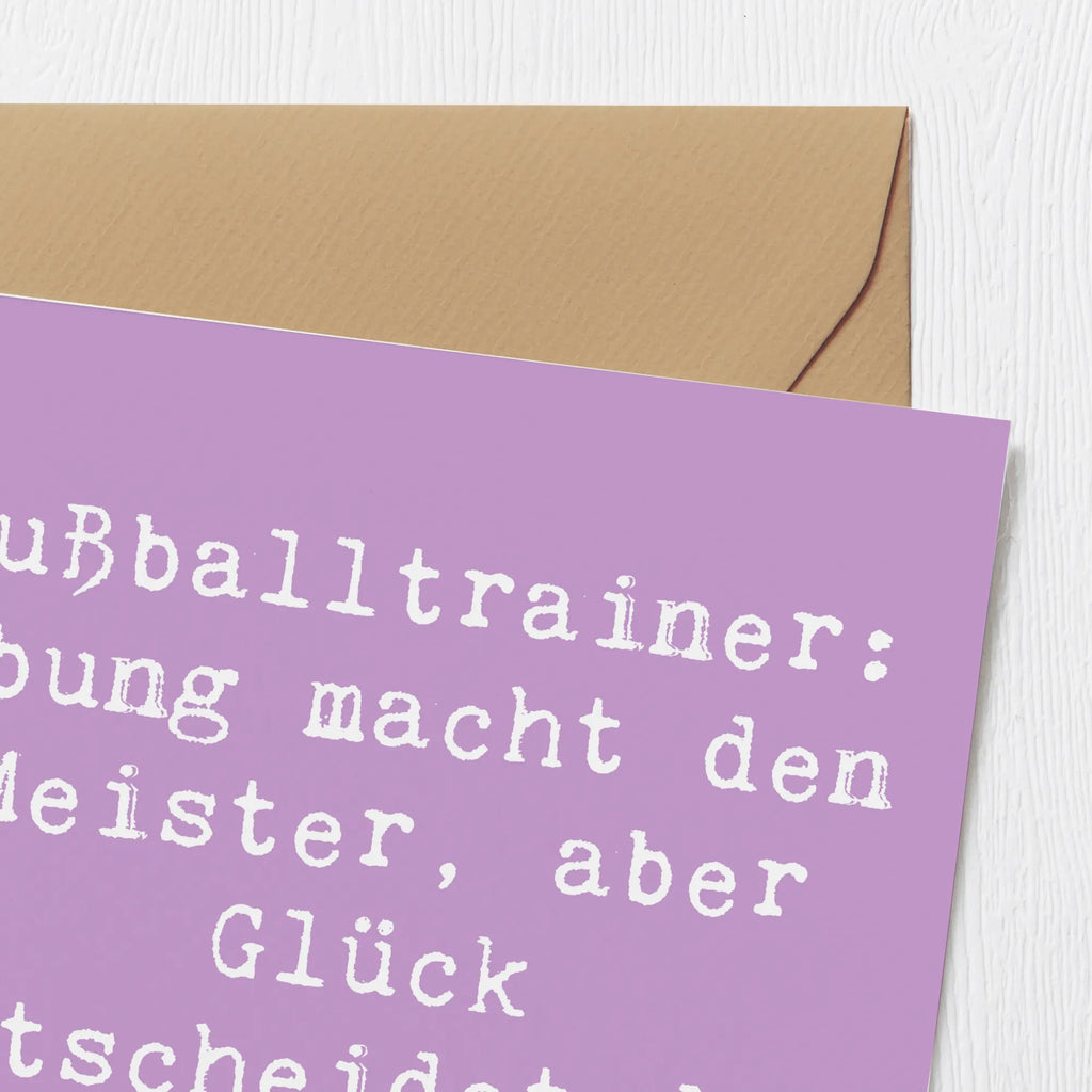 Deluxe Card Saying Fußballtrainer: Übung macht den Meister, aber Glück entscheidet das Spiel! Hochzeitskarte, Karte, Grußkarte, Glückwunschkarte, Hochwertige Grußkarte, Einladungskarte, Hochwertige Klappkarte, Klappkarte, Geburtstagskarte, Beruf, Ausbildung, Jubiläum, Abschied, Rente, Kollege, Kollegin, Geschenk, Schenken, Arbeitskollege, Mitarbeiter, Firma, Danke, Dankeschön
