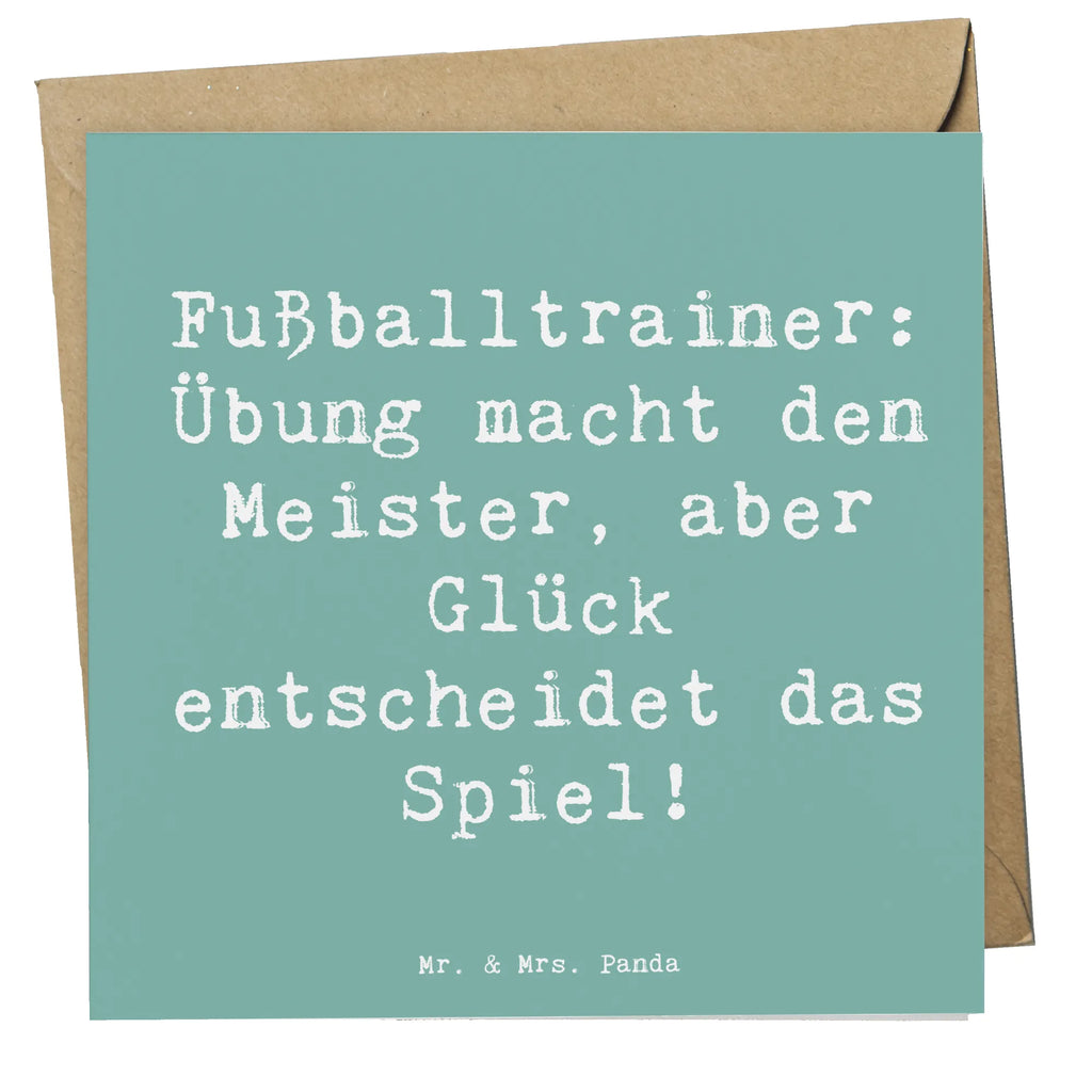 Deluxe Card Saying Fußballtrainer: Übung macht den Meister, aber Glück entscheidet das Spiel! Hochzeitskarte, Karte, Grußkarte, Glückwunschkarte, Hochwertige Grußkarte, Einladungskarte, Hochwertige Klappkarte, Klappkarte, Geburtstagskarte, Beruf, Ausbildung, Jubiläum, Abschied, Rente, Kollege, Kollegin, Geschenk, Schenken, Arbeitskollege, Mitarbeiter, Firma, Danke, Dankeschön
