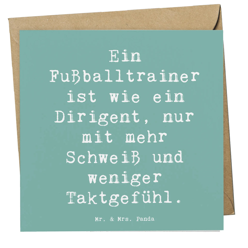 Deluxe Card Saying Ein Fußballtrainer ist wie ein Dirigent, nur mit mehr Schweiß und weniger Taktgefühl. Hochwertige Klappkarte, Einladungskarte, Hochzeitskarte, Geburtstagskarte, Karte, Grußkarte, Klappkarte, Hochwertige Grußkarte, Glückwunschkarte, Beruf, Ausbildung, Jubiläum, Abschied, Rente, Kollege, Kollegin, Geschenk, Schenken, Arbeitskollege, Mitarbeiter, Firma, Danke, Dankeschön