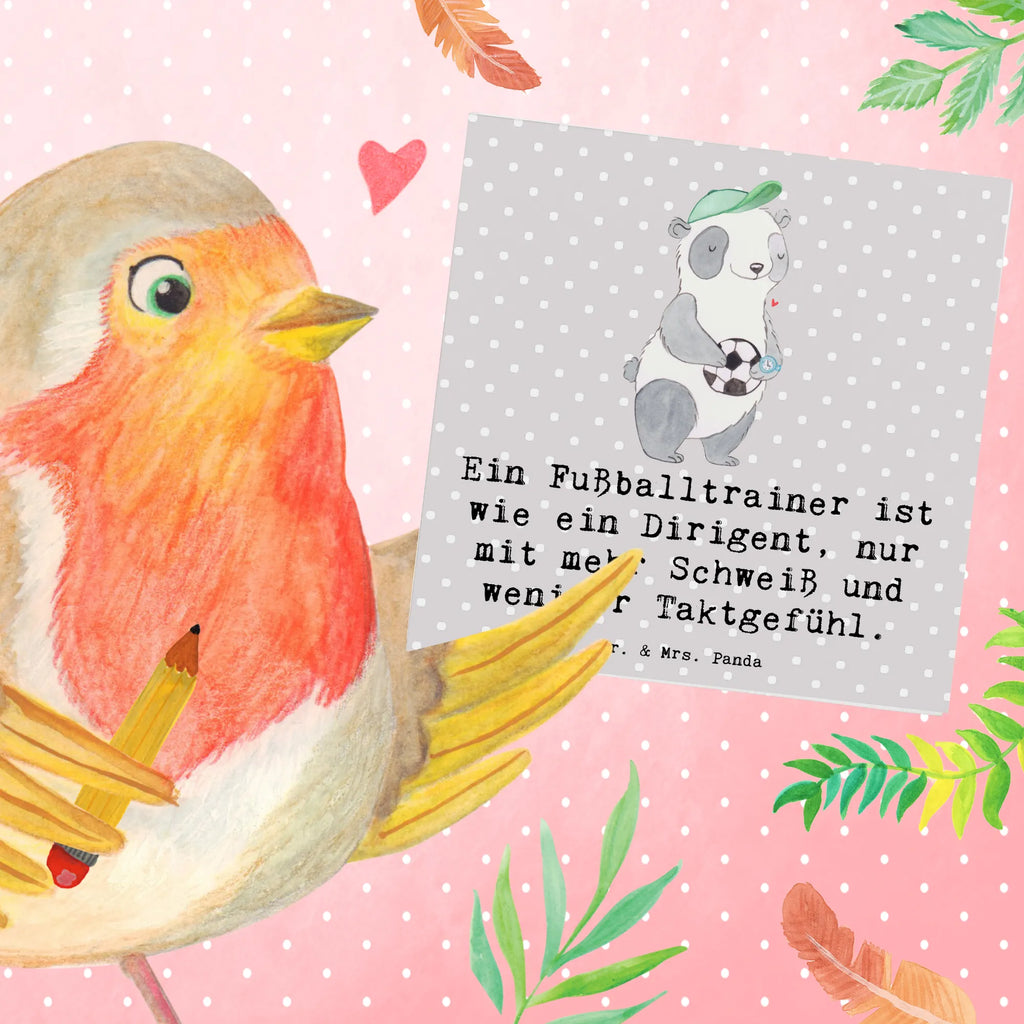 Deluxe Card Ein Fußballtrainer ist wie ein Dirigent, nur mit mehr Schweiß und weniger Taktgefühl. Einladungskarte, Karte, Hochwertige Grußkarte, Hochzeitskarte, Glückwunschkarte, Klappkarte, Hochwertige Klappkarte, Geburtstagskarte, Grußkarte, Beruf, Ausbildung, Jubiläum, Abschied, Rente, Kollege, Kollegin, Geschenk, Schenken, Arbeitskollege, Mitarbeiter, Firma, Danke, Dankeschön