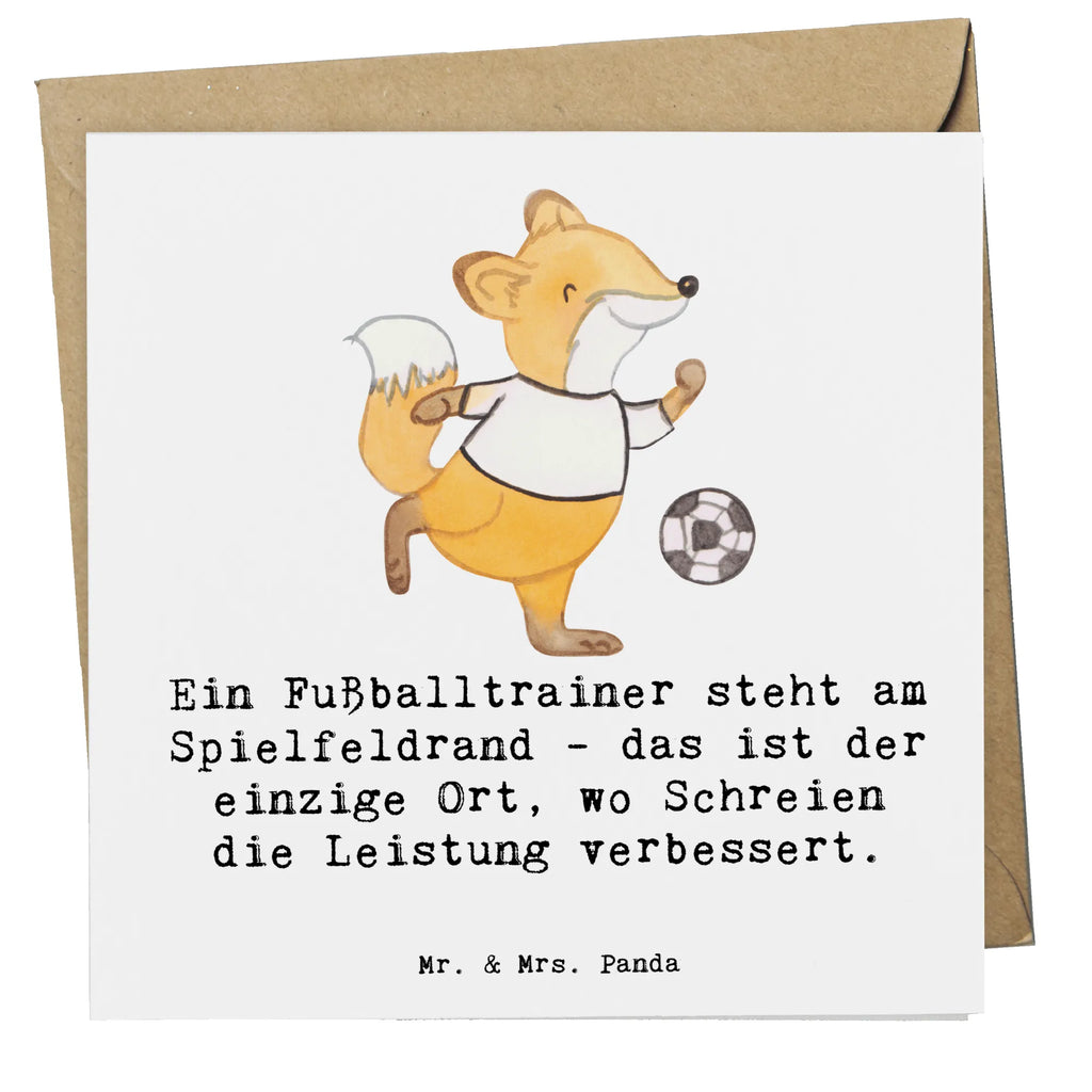 Deluxe Card Ein Fußballtrainer steht am Spielfeldrand - das ist der einzige Ort, wo Schreien die Leistung verbessert. Glückwunschkarte, Einladungskarte, Karte, Geburtstagskarte, Hochwertige Grußkarte, Grußkarte, Hochwertige Klappkarte, Klappkarte, Hochzeitskarte, Beruf, Ausbildung, Jubiläum, Abschied, Rente, Kollege, Kollegin, Geschenk, Schenken, Arbeitskollege, Mitarbeiter, Firma, Danke, Dankeschön