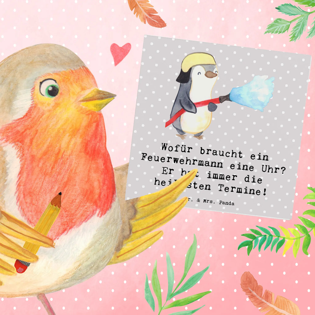 Deluxe Card Wofür braucht ein Feuerwehrmann eine Uhr? Er hat immer die heißesten Termine! Karte, Einladungskarte, Klappkarte, Geburtstagskarte, Grußkarte, Hochzeitskarte, Glückwunschkarte, Hochwertige Klappkarte, Hochwertige Grußkarte, Beruf, Ausbildung, Jubiläum, Abschied, Rente, Kollege, Kollegin, Geschenk, Schenken, Arbeitskollege, Mitarbeiter, Firma, Danke, Dankeschön