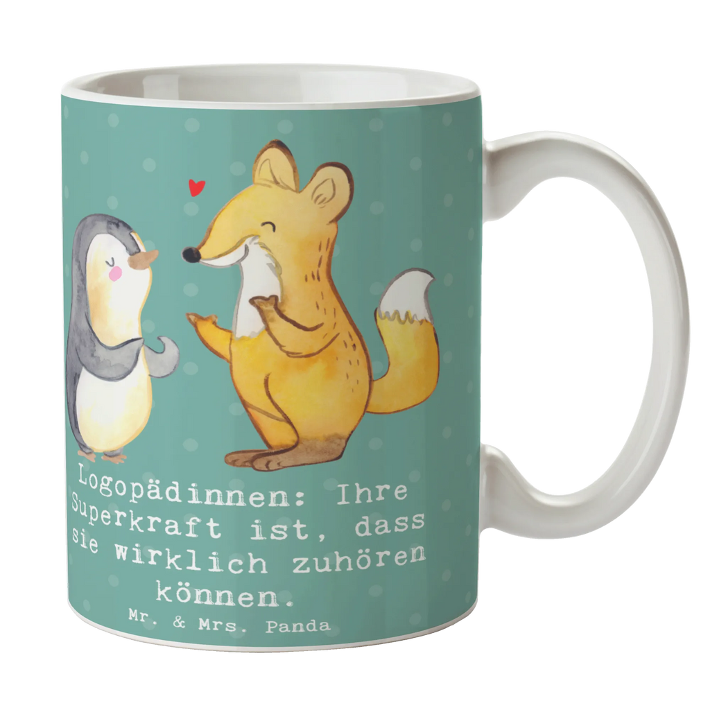 Tasse Logopädin Superkraft Teetasse, Geschenktasse, Tasse mit Motiven, Tasse mit Zitaten, Tasse, Kaffeetasse, Bürotasse, Porzellantasse, Keramiktasse, Beruf, Ausbildung, Jubiläum, Abschied, Rente, Kollege, Kollegin, Geschenk, Schenken, Arbeitskollege, Mitarbeiter, Firma, Danke, Dankeschön