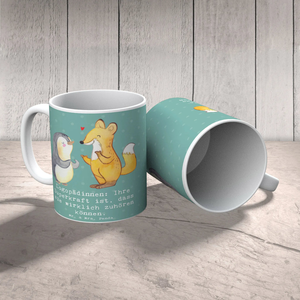 Tasse Logopädin Superkraft Teetasse, Geschenktasse, Tasse mit Motiven, Tasse mit Zitaten, Tasse, Kaffeetasse, Bürotasse, Porzellantasse, Keramiktasse, Beruf, Ausbildung, Jubiläum, Abschied, Rente, Kollege, Kollegin, Geschenk, Schenken, Arbeitskollege, Mitarbeiter, Firma, Danke, Dankeschön