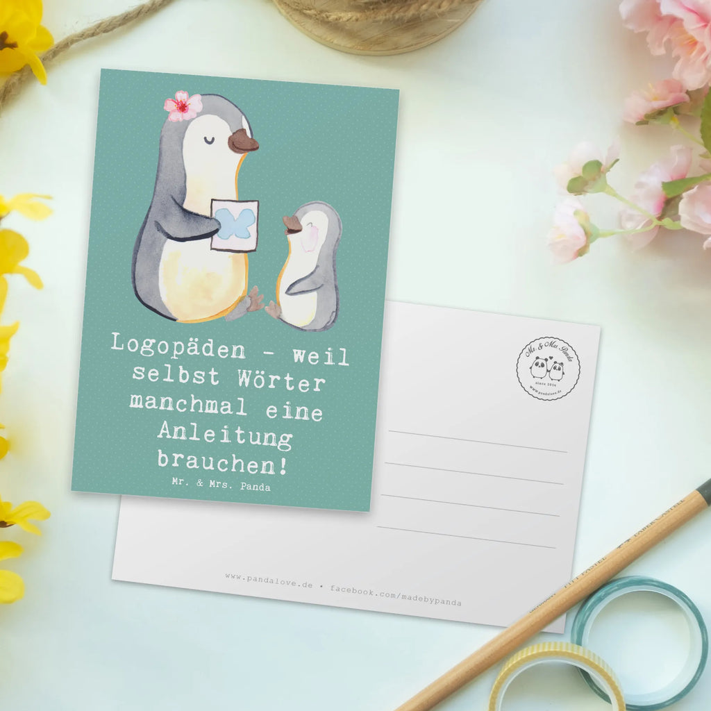Postcard Logopäden - weil selbst Wörter manchmal eine Anleitung brauchen! Einladungskarte, Einladung, Ansichtskarten, Einladungskarten Geburtstag, Grußkarte, Karte, Ansichtskarte, Einladung Geburtstag, Geburtstagskarte, Dankeskarte, Geschenkkarte, Postkarte, Beruf, Ausbildung, Jubiläum, Abschied, Rente, Kollege, Kollegin, Geschenk, Schenken, Arbeitskollege, Mitarbeiter, Firma, Danke, Dankeschön