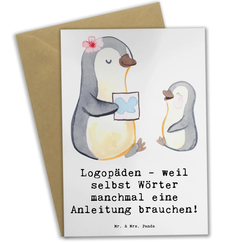 Greetings card Logopäden - weil selbst Wörter manchmal eine Anleitung brauchen! Hochzeitskarte, Karte, Geburtstagskarte, Grußkarte, Klappkarte, Glückwunschkarte, Einladungskarte, Ansichtskarten, Beruf, Ausbildung, Jubiläum, Abschied, Rente, Kollege, Kollegin, Geschenk, Schenken, Arbeitskollege, Mitarbeiter, Firma, Danke, Dankeschön