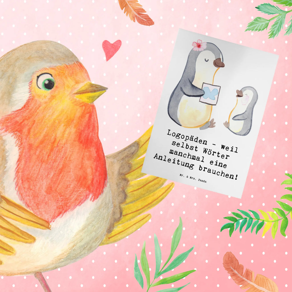 Greetings card Logopäden - weil selbst Wörter manchmal eine Anleitung brauchen! Hochzeitskarte, Karte, Geburtstagskarte, Grußkarte, Klappkarte, Glückwunschkarte, Einladungskarte, Ansichtskarten, Beruf, Ausbildung, Jubiläum, Abschied, Rente, Kollege, Kollegin, Geschenk, Schenken, Arbeitskollege, Mitarbeiter, Firma, Danke, Dankeschön