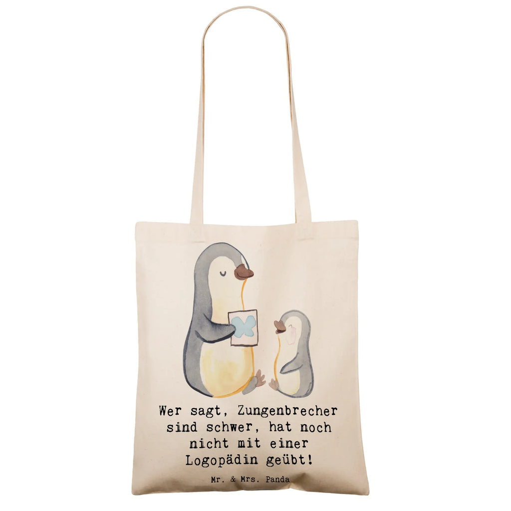 Tote bag Wer sagt, Zungenbrecher sind schwer, hat noch nicht mit einer Logopädin geübt! Stofftasche, Stoffbeutel, Strandtasche, Umhängetasche, Beuteltasche, Schultertasche, Beutel, Jutetasche, Einkaufstüte, Laptoptasche, Tasche, Jutebeutel, Shopper, Tragetasche, Badetasche, Einkaufstasche, Beruf, Ausbildung, Jubiläum, Abschied, Rente, Kollege, Kollegin, Geschenk, Schenken, Arbeitskollege, Mitarbeiter, Firma, Danke, Dankeschön