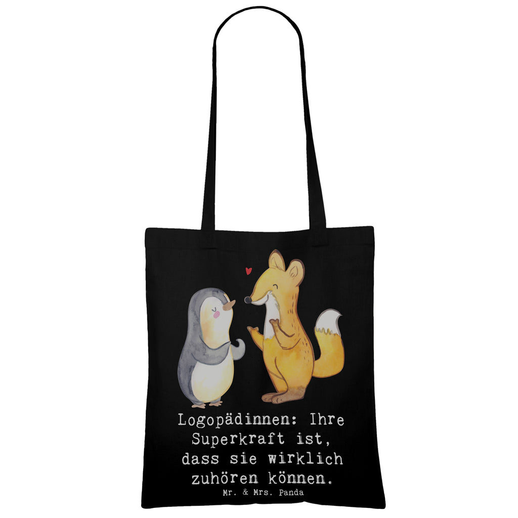 Tote bag Logopädinnen: Ihre Superkraft ist, dass sie wirklich zuhören können. Tragetasche, Badetasche, Laptoptasche, Beuteltasche, Jutetasche, Stoffbeutel, Tasche, Einkaufstüte, Einkaufstasche, Umhängetasche, Shopper, Stofftasche, Jutebeutel, Beutel, Strandtasche, Schultertasche, Beruf, Ausbildung, Jubiläum, Abschied, Rente, Kollege, Kollegin, Geschenk, Schenken, Arbeitskollege, Mitarbeiter, Firma, Danke, Dankeschön