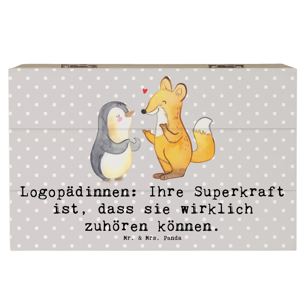 Holzkiste Logopädin Superkraft Erinnerungsbox, XXL, Schatzkiste, Truhe, Geschenkbox, Schatulle, Dekokiste, Erinnerungskiste, Aufbewahrungsbox, Holzkiste, Kiste, Geschenkdose, Beruf, Ausbildung, Jubiläum, Abschied, Rente, Kollege, Kollegin, Geschenk, Schenken, Arbeitskollege, Mitarbeiter, Firma, Danke, Dankeschön