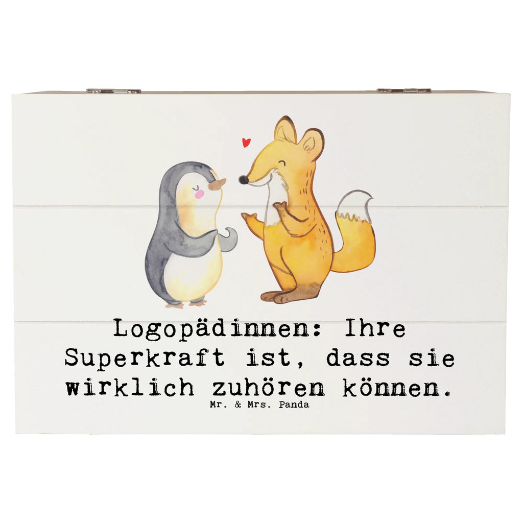Holzkiste Logopädin Superkraft Erinnerungsbox, XXL, Schatzkiste, Truhe, Geschenkbox, Schatulle, Dekokiste, Erinnerungskiste, Aufbewahrungsbox, Holzkiste, Kiste, Geschenkdose, Beruf, Ausbildung, Jubiläum, Abschied, Rente, Kollege, Kollegin, Geschenk, Schenken, Arbeitskollege, Mitarbeiter, Firma, Danke, Dankeschön