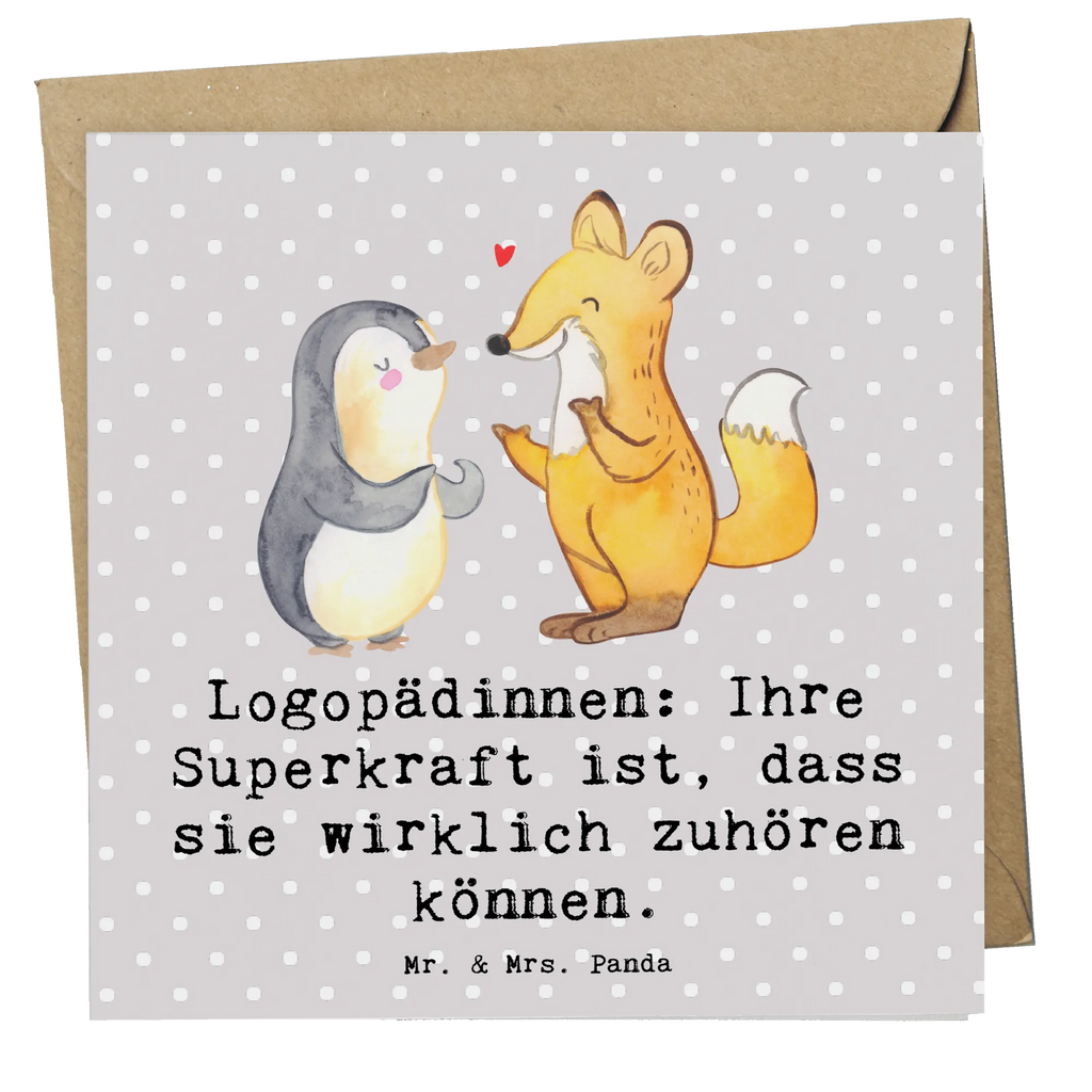 Deluxe Card Logopädinnen: Ihre Superkraft ist, dass sie wirklich zuhören können. Glückwunschkarte, Karte, Hochwertige Grußkarte, Einladungskarte, Klappkarte, Hochwertige Klappkarte, Hochzeitskarte, Grußkarte, Geburtstagskarte, Beruf, Ausbildung, Jubiläum, Abschied, Rente, Kollege, Kollegin, Geschenk, Schenken, Arbeitskollege, Mitarbeiter, Firma, Danke, Dankeschön
