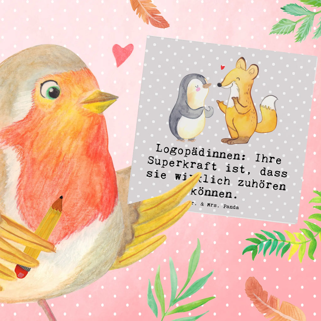 Deluxe Card Logopädinnen: Ihre Superkraft ist, dass sie wirklich zuhören können. Glückwunschkarte, Karte, Hochwertige Grußkarte, Einladungskarte, Klappkarte, Hochwertige Klappkarte, Hochzeitskarte, Grußkarte, Geburtstagskarte, Beruf, Ausbildung, Jubiläum, Abschied, Rente, Kollege, Kollegin, Geschenk, Schenken, Arbeitskollege, Mitarbeiter, Firma, Danke, Dankeschön