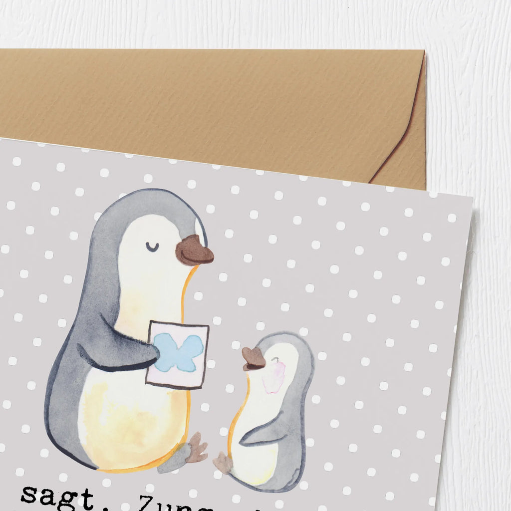 Deluxe Card Wer sagt, Zungenbrecher sind schwer, hat noch nicht mit einer Logopädin geübt! Hochzeitskarte, Geburtstagskarte, Hochwertige Klappkarte, Glückwunschkarte, Grußkarte, Einladungskarte, Hochwertige Grußkarte, Karte, Klappkarte, Beruf, Ausbildung, Jubiläum, Abschied, Rente, Kollege, Kollegin, Geschenk, Schenken, Arbeitskollege, Mitarbeiter, Firma, Danke, Dankeschön