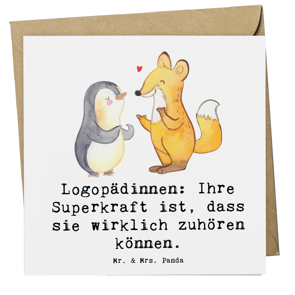 Deluxe Card Logopädinnen: Ihre Superkraft ist, dass sie wirklich zuhören können. Glückwunschkarte, Karte, Hochwertige Grußkarte, Einladungskarte, Klappkarte, Hochwertige Klappkarte, Hochzeitskarte, Grußkarte, Geburtstagskarte, Beruf, Ausbildung, Jubiläum, Abschied, Rente, Kollege, Kollegin, Geschenk, Schenken, Arbeitskollege, Mitarbeiter, Firma, Danke, Dankeschön