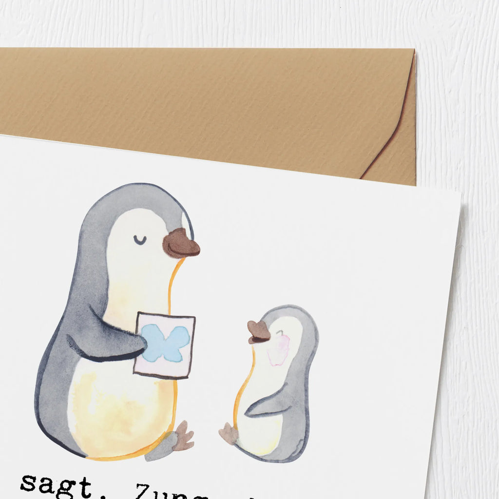 Deluxe Card Wer sagt, Zungenbrecher sind schwer, hat noch nicht mit einer Logopädin geübt! Hochzeitskarte, Geburtstagskarte, Hochwertige Klappkarte, Glückwunschkarte, Grußkarte, Einladungskarte, Hochwertige Grußkarte, Karte, Klappkarte, Beruf, Ausbildung, Jubiläum, Abschied, Rente, Kollege, Kollegin, Geschenk, Schenken, Arbeitskollege, Mitarbeiter, Firma, Danke, Dankeschön