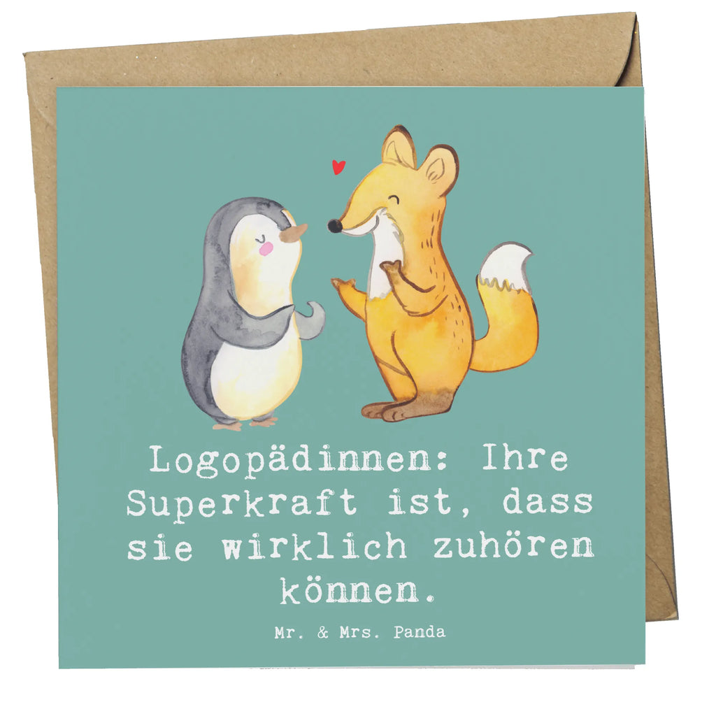 Deluxe Card Logopädinnen: Ihre Superkraft ist, dass sie wirklich zuhören können. Glückwunschkarte, Karte, Hochwertige Grußkarte, Einladungskarte, Klappkarte, Hochwertige Klappkarte, Hochzeitskarte, Grußkarte, Geburtstagskarte, Beruf, Ausbildung, Jubiläum, Abschied, Rente, Kollege, Kollegin, Geschenk, Schenken, Arbeitskollege, Mitarbeiter, Firma, Danke, Dankeschön