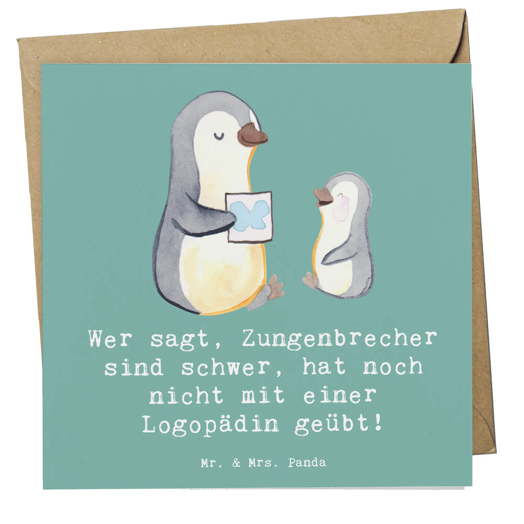 Deluxe Card Wer sagt, Zungenbrecher sind schwer, hat noch nicht mit einer Logopädin geübt! Hochzeitskarte, Geburtstagskarte, Hochwertige Klappkarte, Glückwunschkarte, Grußkarte, Einladungskarte, Hochwertige Grußkarte, Karte, Klappkarte, Beruf, Ausbildung, Jubiläum, Abschied, Rente, Kollege, Kollegin, Geschenk, Schenken, Arbeitskollege, Mitarbeiter, Firma, Danke, Dankeschön