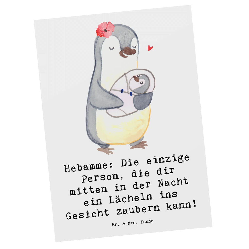 Postcard Hebamme: Die einzige Person, die dir mitten in der Nacht ein Lächeln ins Gesicht zaubern kann! Grußkarte, Dankeskarte, Karte, Ansichtskarte, Ansichtskarten, Postkarte, Einladungskarten Geburtstag, Einladung Geburtstag, Einladung, Geburtstagskarte, Einladungskarte, Geschenkkarte, Beruf, Ausbildung, Jubiläum, Abschied, Rente, Kollege, Kollegin, Geschenk, Schenken, Arbeitskollege, Mitarbeiter, Firma, Danke, Dankeschön