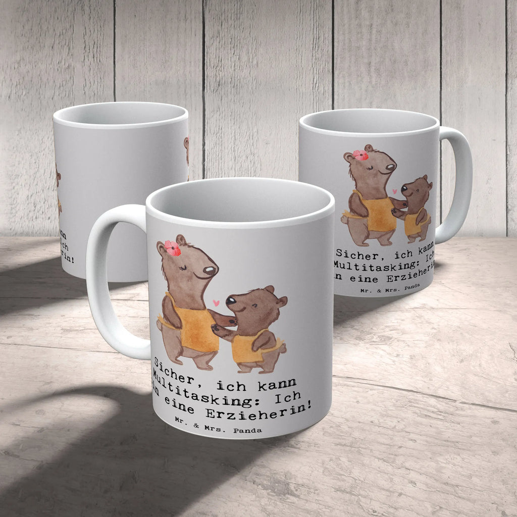 Mug Sicher, ich kann Multitasking: Ich bin eine Erzieherin! Tasse, Kaffeetasse, Porzellantasse, Bürotasse, Geschenktasse, Keramiktasse, Tasse mit Motiven, Tasse mit Zitaten, Teetasse, Beruf, Ausbildung, Jubiläum, Abschied, Rente, Kollege, Kollegin, Geschenk, Schenken, Arbeitskollege, Mitarbeiter, Firma, Danke, Dankeschön