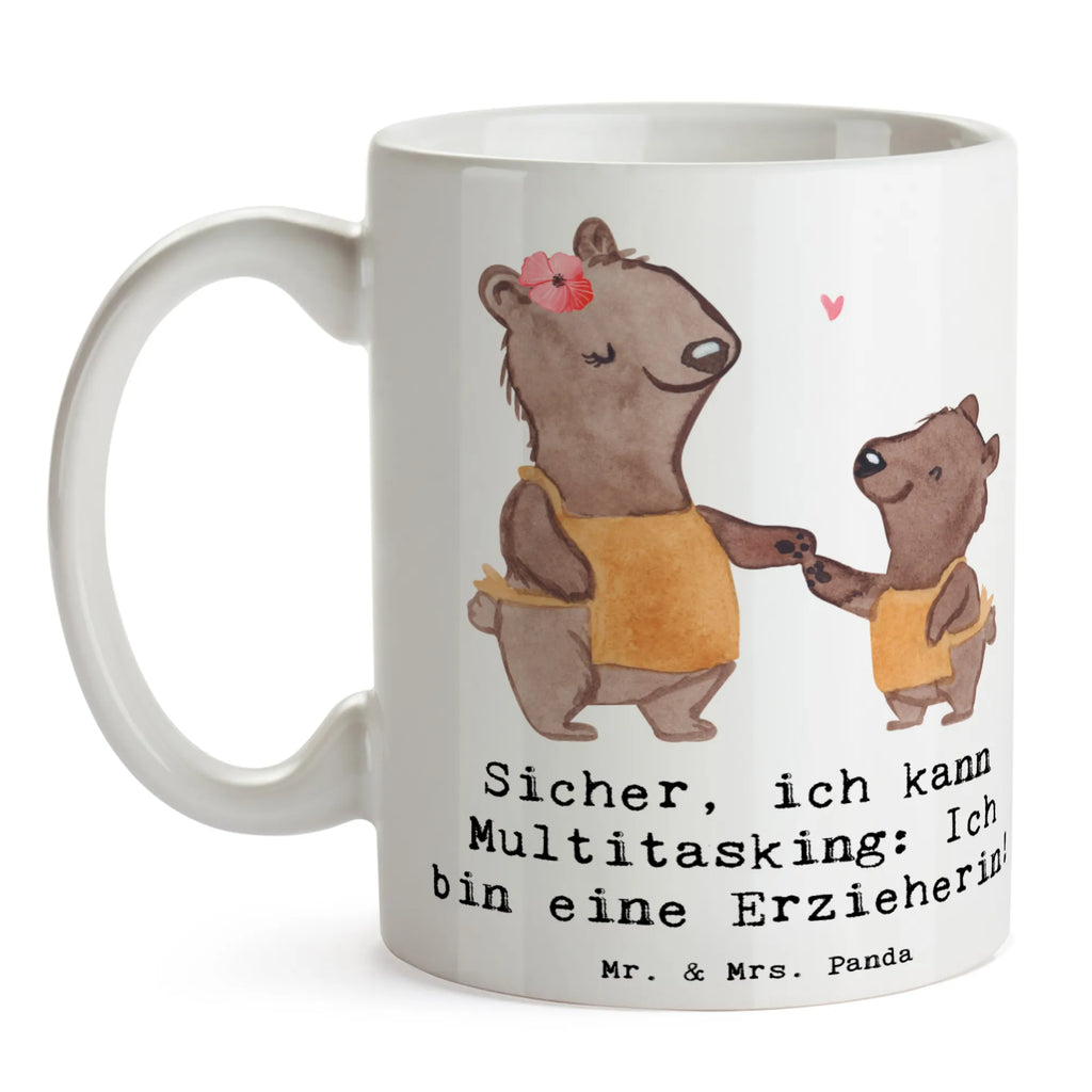 Mug Sicher, ich kann Multitasking: Ich bin eine Erzieherin! Tasse, Kaffeetasse, Porzellantasse, Bürotasse, Geschenktasse, Keramiktasse, Tasse mit Motiven, Tasse mit Zitaten, Teetasse, Beruf, Ausbildung, Jubiläum, Abschied, Rente, Kollege, Kollegin, Geschenk, Schenken, Arbeitskollege, Mitarbeiter, Firma, Danke, Dankeschön