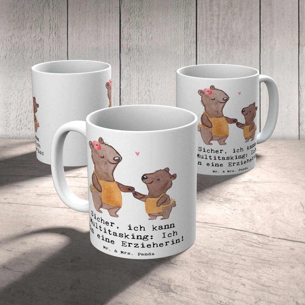 Mug Sicher, ich kann Multitasking: Ich bin eine Erzieherin! Tasse, Kaffeetasse, Porzellantasse, Bürotasse, Geschenktasse, Keramiktasse, Tasse mit Motiven, Tasse mit Zitaten, Teetasse, Beruf, Ausbildung, Jubiläum, Abschied, Rente, Kollege, Kollegin, Geschenk, Schenken, Arbeitskollege, Mitarbeiter, Firma, Danke, Dankeschön