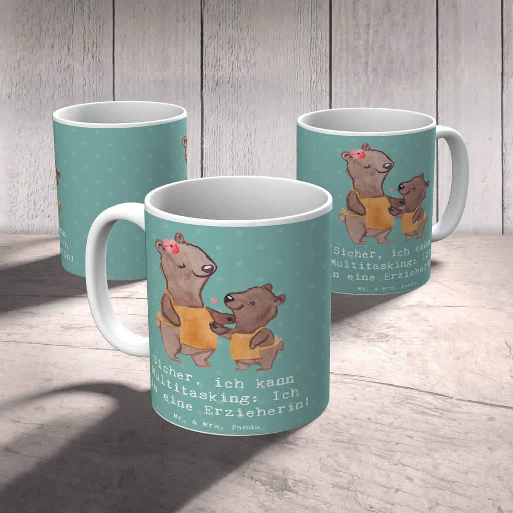Mug Sicher, ich kann Multitasking: Ich bin eine Erzieherin! Tasse, Kaffeetasse, Porzellantasse, Bürotasse, Geschenktasse, Keramiktasse, Tasse mit Motiven, Tasse mit Zitaten, Teetasse, Beruf, Ausbildung, Jubiläum, Abschied, Rente, Kollege, Kollegin, Geschenk, Schenken, Arbeitskollege, Mitarbeiter, Firma, Danke, Dankeschön