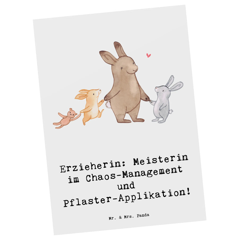 Postcard Erzieherin: Meisterin im Chaos-Management und Pflaster-Applikation! Geschenkkarte, Karte, Einladungskarte, Ansichtskarten, Grußkarte, Postkarte, Einladungskarten Geburtstag, Dankeskarte, Einladung Geburtstag, Geburtstagskarte, Einladung, Ansichtskarte, Beruf, Ausbildung, Jubiläum, Abschied, Rente, Kollege, Kollegin, Geschenk, Schenken, Arbeitskollege, Mitarbeiter, Firma, Danke, Dankeschön
