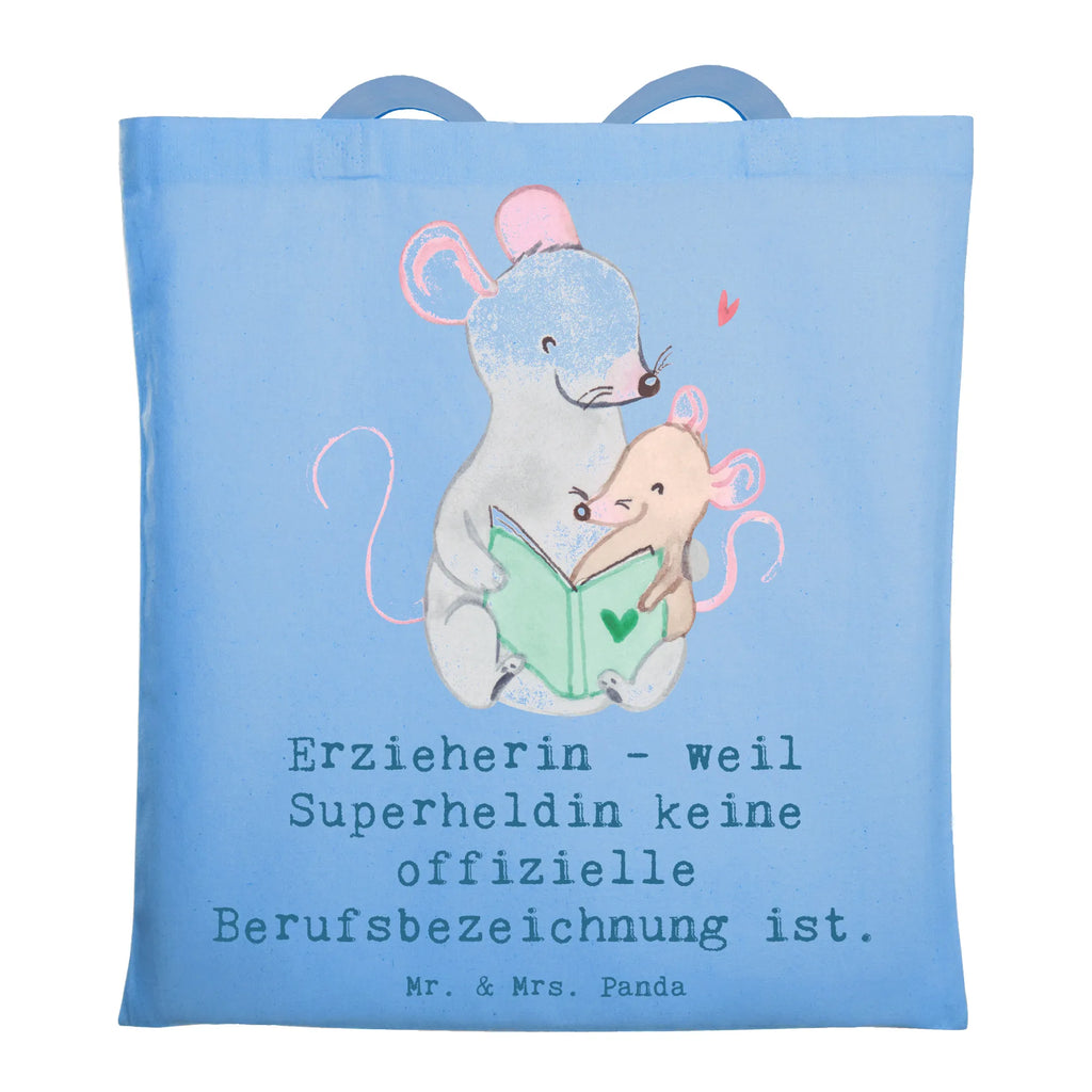 Tote bag Erzieherin - weil Superheldin keine offizielle Berufsbezeichnung ist. Schultertasche, Einkaufstüte, Strandtasche, Tasche, Stoffbeutel, Jutetasche, Beutel, Laptoptasche, Stofftasche, Badetasche, Tragetasche, Shopper, Jutebeutel, Beuteltasche, Einkaufstasche, Umhängetasche, Beruf, Ausbildung, Jubiläum, Abschied, Rente, Kollege, Kollegin, Geschenk, Schenken, Arbeitskollege, Mitarbeiter, Firma, Danke, Dankeschön