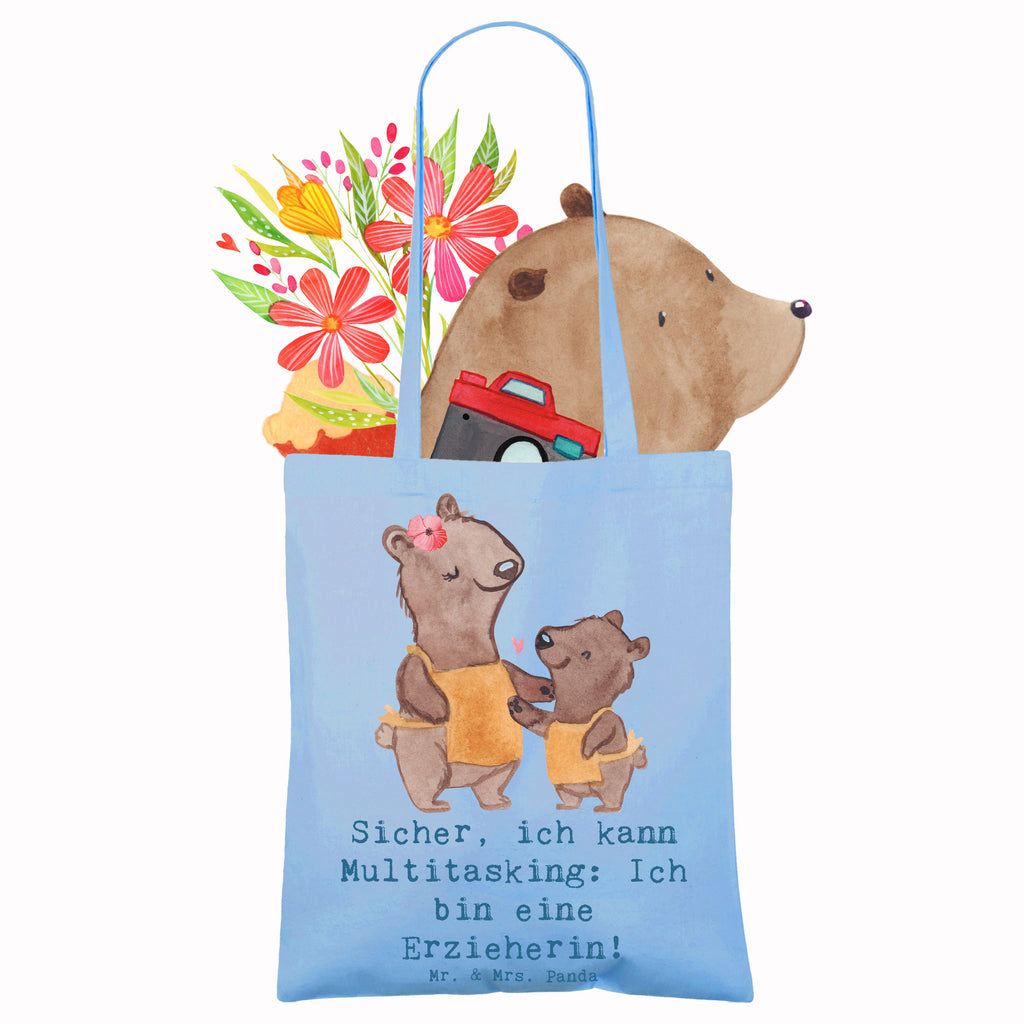 Tragetasche Erzieherin Multitasking Schultertasche, Beutel, Tragetasche, Beuteltasche, Laptoptasche, Jutetasche, Einkaufstüte, Shopper, Einkaufstasche, Jutebeutel, Strandtasche, Tasche, Stoffbeutel, Stofftasche, Umhängetasche, Badetasche, Beruf, Ausbildung, Jubiläum, Abschied, Rente, Kollege, Kollegin, Geschenk, Schenken, Arbeitskollege, Mitarbeiter, Firma, Danke, Dankeschön