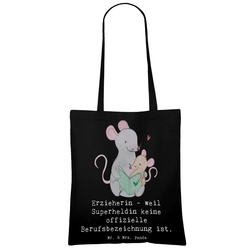 Tote bag Erzieherin - weil Superheldin keine offizielle Berufsbezeichnung ist. Schultertasche, Einkaufstüte, Strandtasche, Tasche, Stoffbeutel, Jutetasche, Beutel, Laptoptasche, Stofftasche, Badetasche, Tragetasche, Shopper, Jutebeutel, Beuteltasche, Einkaufstasche, Umhängetasche, Beruf, Ausbildung, Jubiläum, Abschied, Rente, Kollege, Kollegin, Geschenk, Schenken, Arbeitskollege, Mitarbeiter, Firma, Danke, Dankeschön
