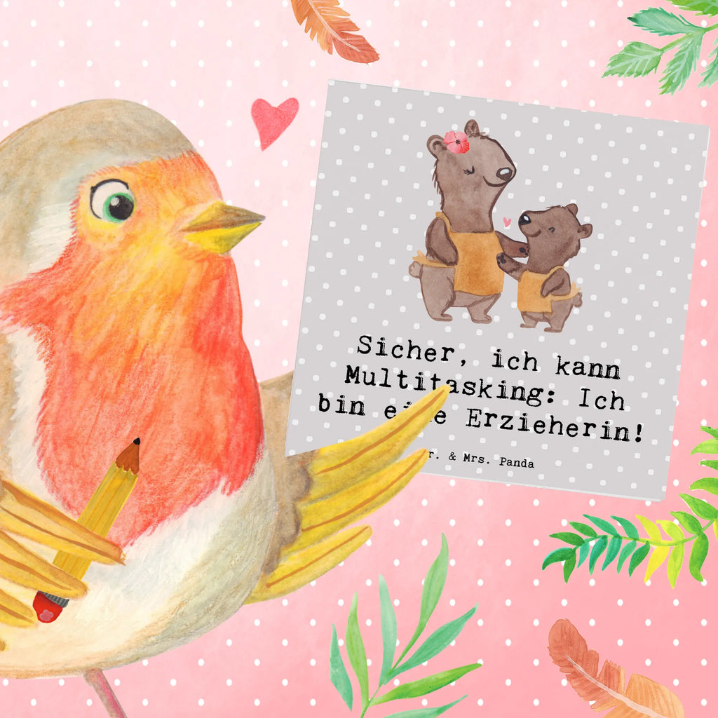 Deluxe Card Sicher, ich kann Multitasking: Ich bin eine Erzieherin! Geburtstagskarte, Hochzeitskarte, Grußkarte, Karte, Klappkarte, Hochwertige Klappkarte, Hochwertige Grußkarte, Glückwunschkarte, Einladungskarte, Beruf, Ausbildung, Jubiläum, Abschied, Rente, Kollege, Kollegin, Geschenk, Schenken, Arbeitskollege, Mitarbeiter, Firma, Danke, Dankeschön