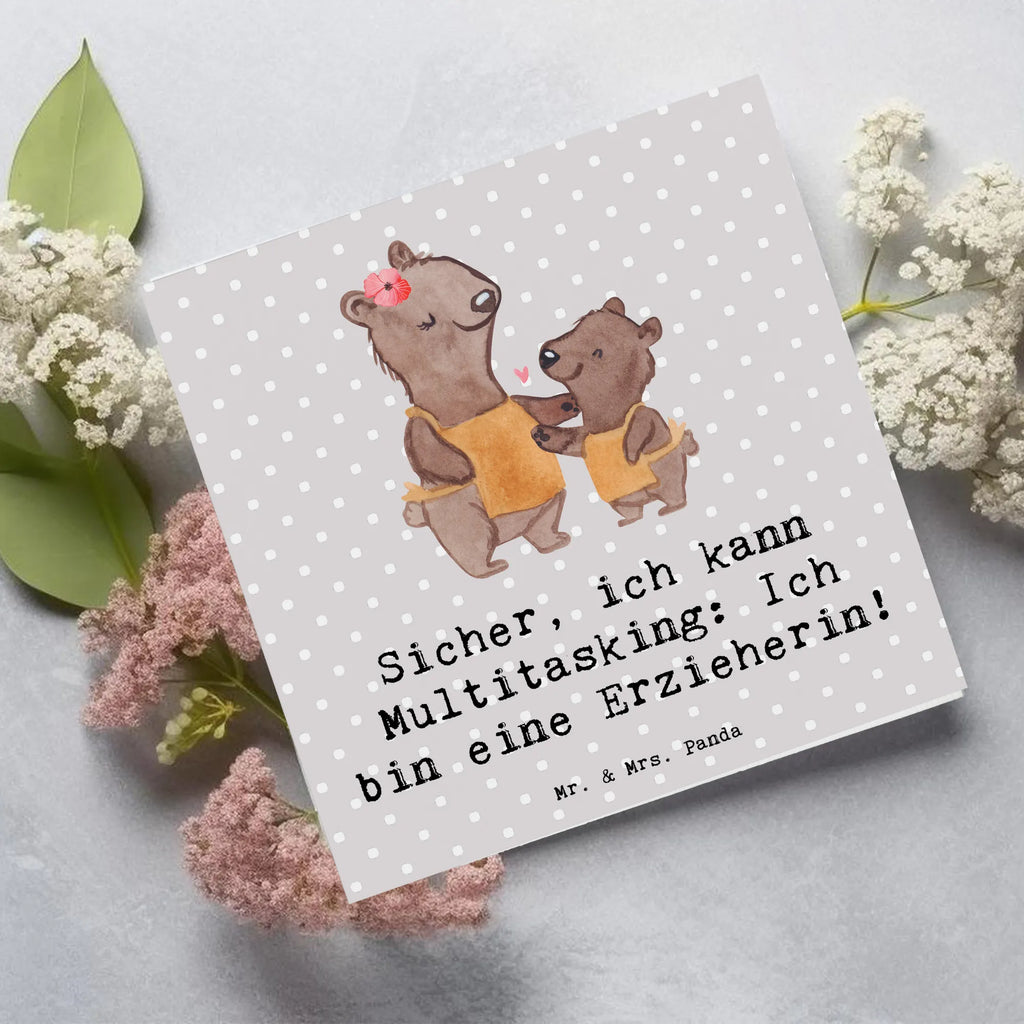 Deluxe Card Sicher, ich kann Multitasking: Ich bin eine Erzieherin! Geburtstagskarte, Hochzeitskarte, Grußkarte, Karte, Klappkarte, Hochwertige Klappkarte, Hochwertige Grußkarte, Glückwunschkarte, Einladungskarte, Beruf, Ausbildung, Jubiläum, Abschied, Rente, Kollege, Kollegin, Geschenk, Schenken, Arbeitskollege, Mitarbeiter, Firma, Danke, Dankeschön