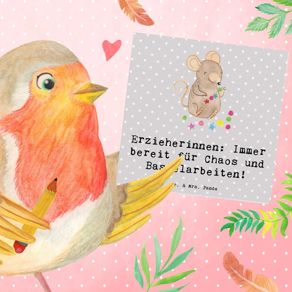 Deluxe Card Erzieherinnen: Immer bereit für Chaos und Bastelarbeiten! Hochwertige Grußkarte, Klappkarte, Glückwunschkarte, Hochzeitskarte, Grußkarte, Hochwertige Klappkarte, Geburtstagskarte, Karte, Einladungskarte, Beruf, Ausbildung, Jubiläum, Abschied, Rente, Kollege, Kollegin, Geschenk, Schenken, Arbeitskollege, Mitarbeiter, Firma, Danke, Dankeschön