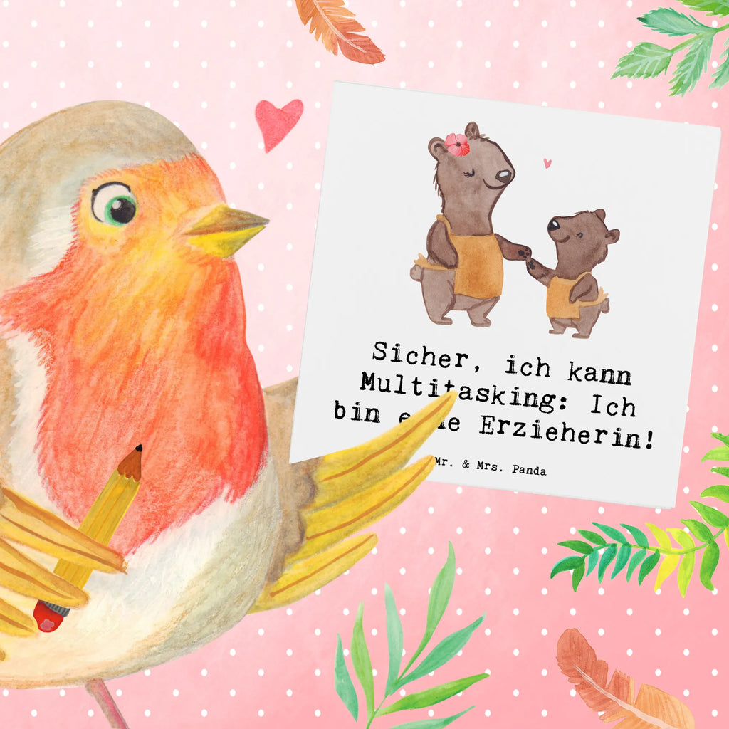 Deluxe Card Sicher, ich kann Multitasking: Ich bin eine Erzieherin! Geburtstagskarte, Hochzeitskarte, Grußkarte, Karte, Klappkarte, Hochwertige Klappkarte, Hochwertige Grußkarte, Glückwunschkarte, Einladungskarte, Beruf, Ausbildung, Jubiläum, Abschied, Rente, Kollege, Kollegin, Geschenk, Schenken, Arbeitskollege, Mitarbeiter, Firma, Danke, Dankeschön