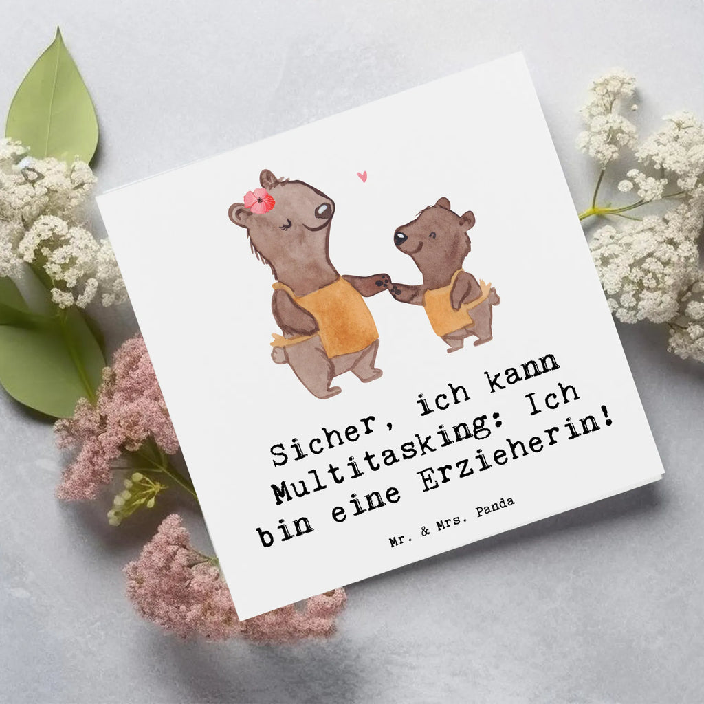 Deluxe Card Sicher, ich kann Multitasking: Ich bin eine Erzieherin! Geburtstagskarte, Hochzeitskarte, Grußkarte, Karte, Klappkarte, Hochwertige Klappkarte, Hochwertige Grußkarte, Glückwunschkarte, Einladungskarte, Beruf, Ausbildung, Jubiläum, Abschied, Rente, Kollege, Kollegin, Geschenk, Schenken, Arbeitskollege, Mitarbeiter, Firma, Danke, Dankeschön