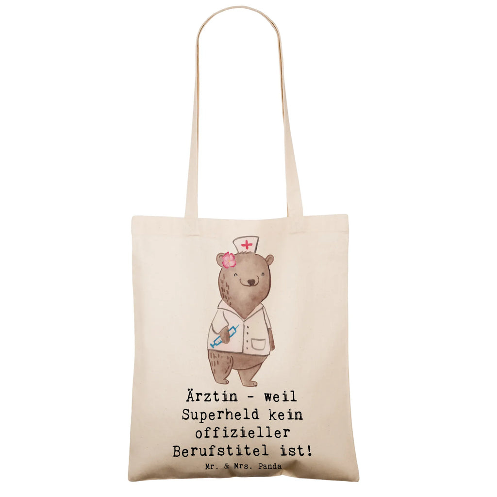 Tote bag Ärztin - weil Superheld kein offizieller Berufstitel ist! Jutebeutel, Shopper, Tasche, Schultertasche, Stofftasche, Badetasche, Einkaufstasche, Einkaufstüte, Laptoptasche, Jutetasche, Beuteltasche, Stoffbeutel, Strandtasche, Tragetasche, Umhängetasche, Beutel, Beruf, Ausbildung, Jubiläum, Abschied, Rente, Kollege, Kollegin, Geschenk, Schenken, Arbeitskollege, Mitarbeiter, Firma, Danke, Dankeschön