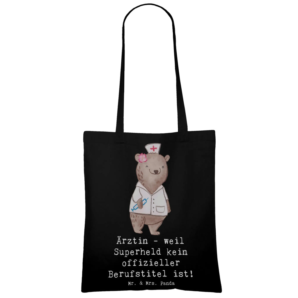 Tote bag Ärztin - weil Superheld kein offizieller Berufstitel ist! Jutebeutel, Shopper, Tasche, Schultertasche, Stofftasche, Badetasche, Einkaufstasche, Einkaufstüte, Laptoptasche, Jutetasche, Beuteltasche, Stoffbeutel, Strandtasche, Tragetasche, Umhängetasche, Beutel, Beruf, Ausbildung, Jubiläum, Abschied, Rente, Kollege, Kollegin, Geschenk, Schenken, Arbeitskollege, Mitarbeiter, Firma, Danke, Dankeschön