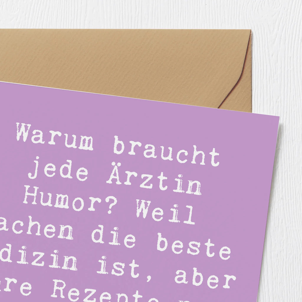 Deluxe Card Saying Warum braucht jede Ärztin Humor? Weil Lachen die beste Medizin ist, aber ihre Rezepte nur Medikamente abdecken! Karte, Hochwertige Grußkarte, Klappkarte, Grußkarte, Geburtstagskarte, Einladungskarte, Glückwunschkarte, Hochwertige Klappkarte, Hochzeitskarte, Beruf, Ausbildung, Jubiläum, Abschied, Rente, Kollege, Kollegin, Geschenk, Schenken, Arbeitskollege, Mitarbeiter, Firma, Danke, Dankeschön