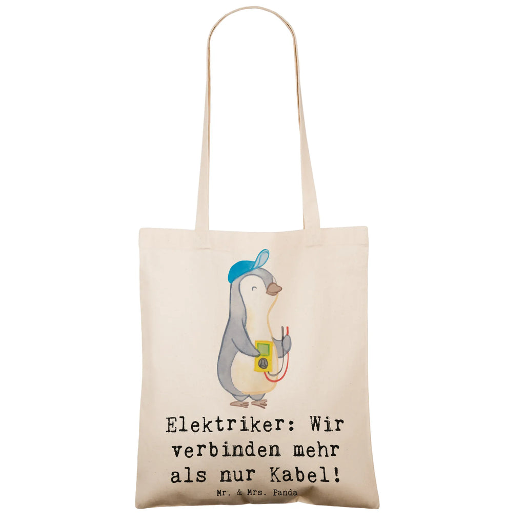 Tote bag Elektriker: Wir verbinden mehr als nur Kabel! Strandtasche, Einkaufstasche, Stoffbeutel, Jutebeutel, Badetasche, Stofftasche, Umhängetasche, Tasche, Beutel, Tragetasche, Laptoptasche, Beuteltasche, Schultertasche, Jutetasche, Einkaufstüte, Shopper, Beruf, Ausbildung, Jubiläum, Abschied, Rente, Kollege, Kollegin, Geschenk, Schenken, Arbeitskollege, Mitarbeiter, Firma, Danke, Dankeschön
