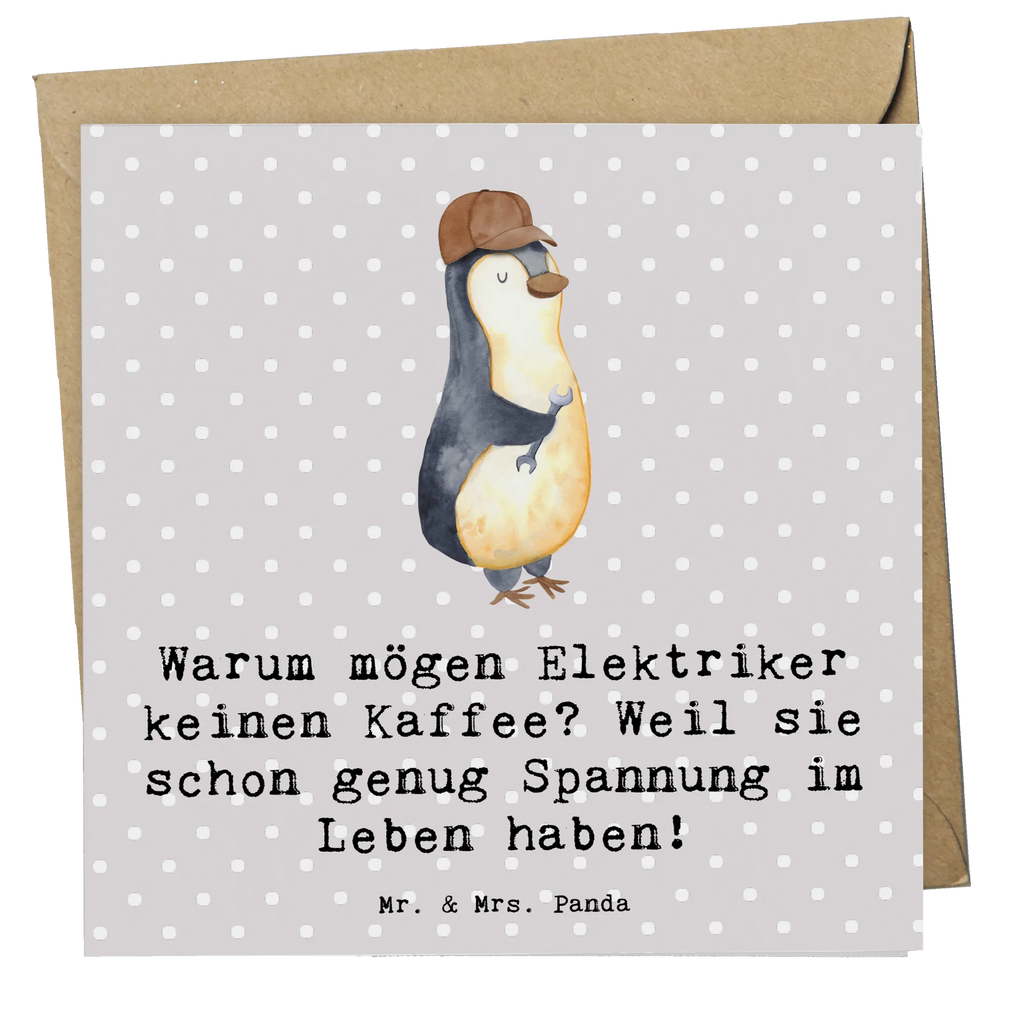 Deluxe Card Warum mögen Elektriker keinen Kaffee? Weil sie schon genug Spannung im Leben haben! Hochwertige Klappkarte, Geburtstagskarte, Hochwertige Grußkarte, Karte, Klappkarte, Hochzeitskarte, Einladungskarte, Grußkarte, Glückwunschkarte, Beruf, Ausbildung, Jubiläum, Abschied, Rente, Kollege, Kollegin, Geschenk, Schenken, Arbeitskollege, Mitarbeiter, Firma, Danke, Dankeschön