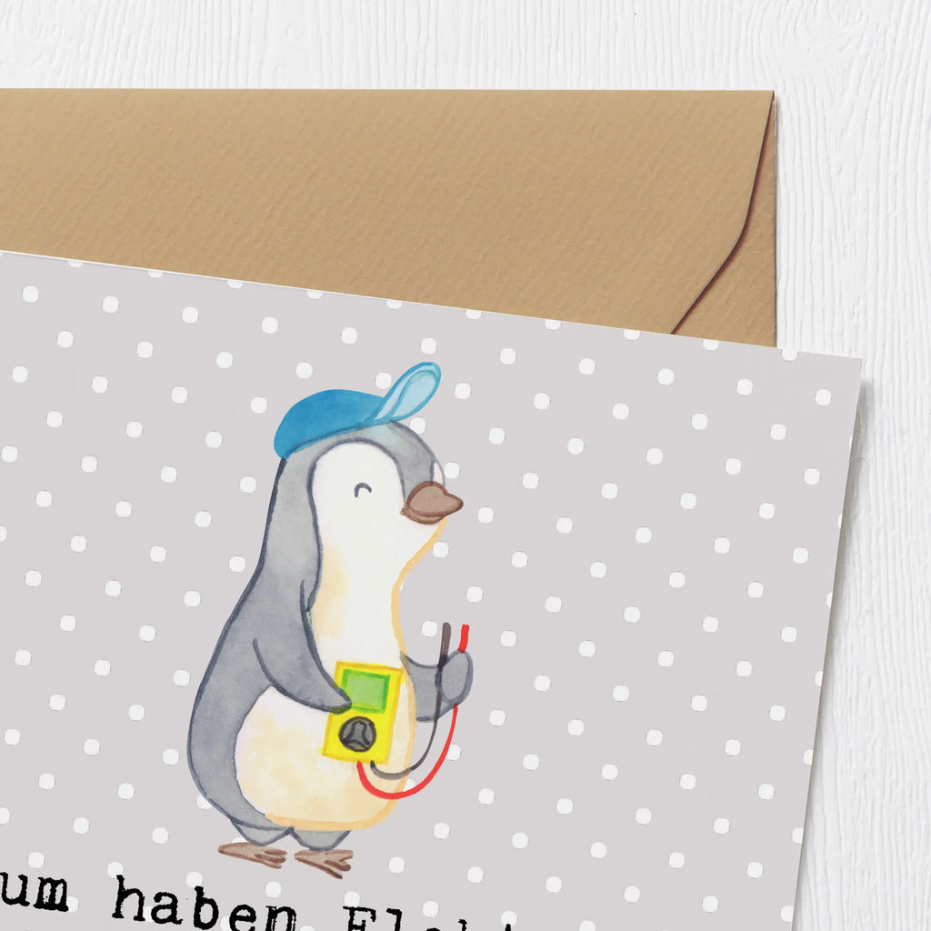 Deluxe Card Warum haben Elektriker immer gute Laune? Weil sie immer positiv geladen sind! Hochwertige Grußkarte, Einladungskarte, Klappkarte, Grußkarte, Karte, Hochzeitskarte, Geburtstagskarte, Glückwunschkarte, Hochwertige Klappkarte, Beruf, Ausbildung, Jubiläum, Abschied, Rente, Kollege, Kollegin, Geschenk, Schenken, Arbeitskollege, Mitarbeiter, Firma, Danke, Dankeschön