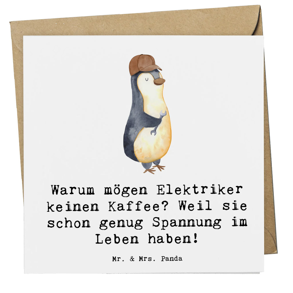 Deluxe Card Warum mögen Elektriker keinen Kaffee? Weil sie schon genug Spannung im Leben haben! Hochwertige Klappkarte, Geburtstagskarte, Hochwertige Grußkarte, Karte, Klappkarte, Hochzeitskarte, Einladungskarte, Grußkarte, Glückwunschkarte, Beruf, Ausbildung, Jubiläum, Abschied, Rente, Kollege, Kollegin, Geschenk, Schenken, Arbeitskollege, Mitarbeiter, Firma, Danke, Dankeschön