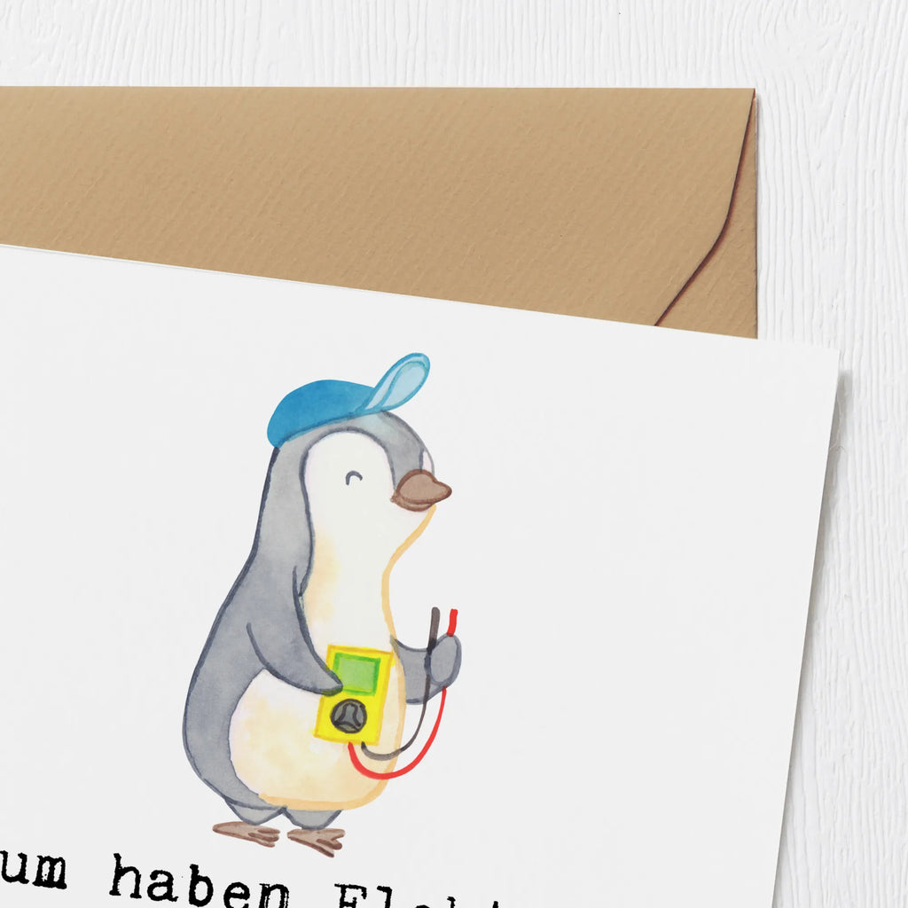 Deluxe Card Warum haben Elektriker immer gute Laune? Weil sie immer positiv geladen sind! Hochwertige Grußkarte, Einladungskarte, Klappkarte, Grußkarte, Karte, Hochzeitskarte, Geburtstagskarte, Glückwunschkarte, Hochwertige Klappkarte, Beruf, Ausbildung, Jubiläum, Abschied, Rente, Kollege, Kollegin, Geschenk, Schenken, Arbeitskollege, Mitarbeiter, Firma, Danke, Dankeschön