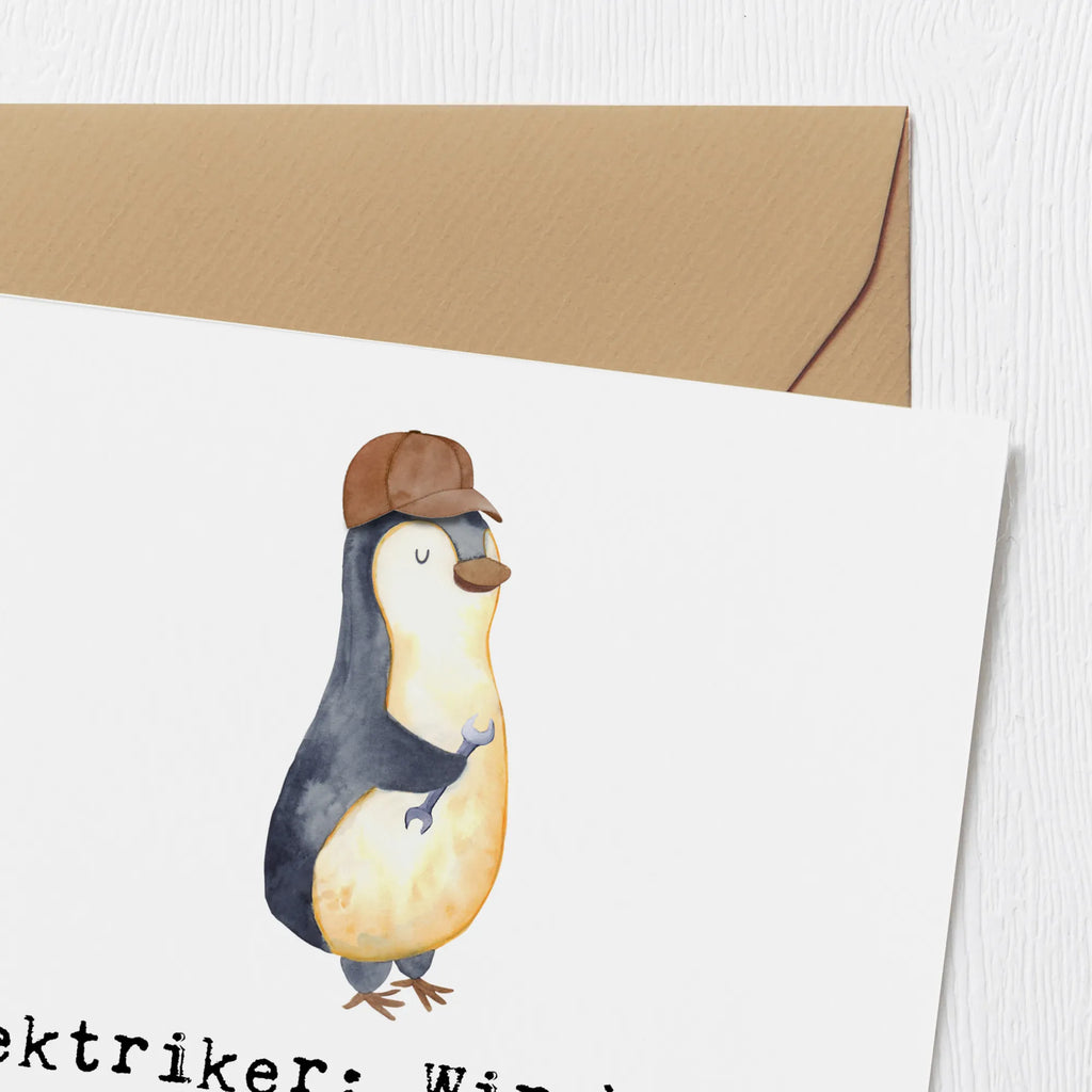 Deluxe Card Elektriker: Wir haben den Durchblick, wenn's um Strom und Spannung geht! Grußkarte, Hochzeitskarte, Geburtstagskarte, Hochwertige Grußkarte, Karte, Glückwunschkarte, Klappkarte, Einladungskarte, Hochwertige Klappkarte, Beruf, Ausbildung, Jubiläum, Abschied, Rente, Kollege, Kollegin, Geschenk, Schenken, Arbeitskollege, Mitarbeiter, Firma, Danke, Dankeschön