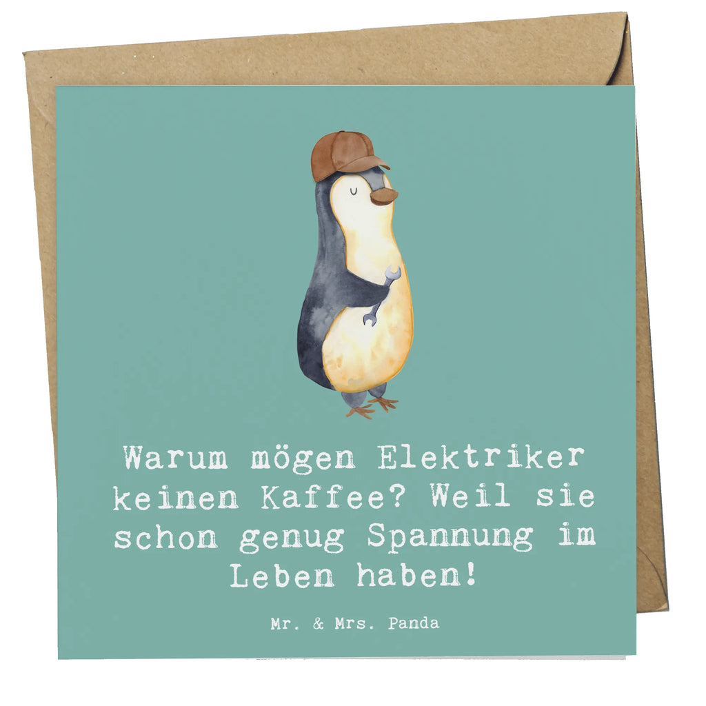 Deluxe Card Warum mögen Elektriker keinen Kaffee? Weil sie schon genug Spannung im Leben haben! Hochwertige Klappkarte, Geburtstagskarte, Hochwertige Grußkarte, Karte, Klappkarte, Hochzeitskarte, Einladungskarte, Grußkarte, Glückwunschkarte, Beruf, Ausbildung, Jubiläum, Abschied, Rente, Kollege, Kollegin, Geschenk, Schenken, Arbeitskollege, Mitarbeiter, Firma, Danke, Dankeschön