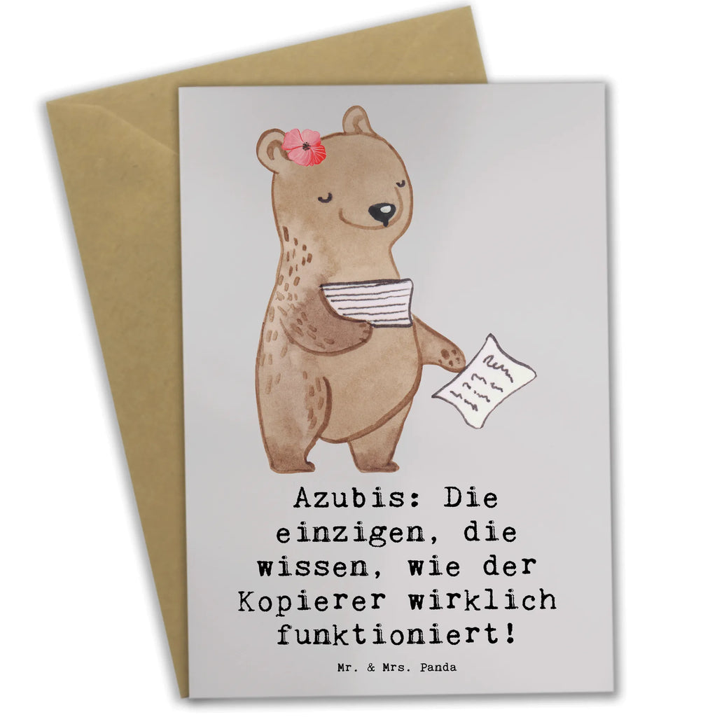 Greetings card Azubis: Die einzigen, die wissen, wie der Kopierer wirklich funktioniert! Karte, Ansichtskarten, Grußkarte, Geburtstagskarte, Klappkarte, Glückwunschkarte, Einladungskarte, Hochzeitskarte, Beruf, Ausbildung, Jubiläum, Abschied, Rente, Kollege, Kollegin, Geschenk, Schenken, Arbeitskollege, Mitarbeiter, Firma, Danke, Dankeschön