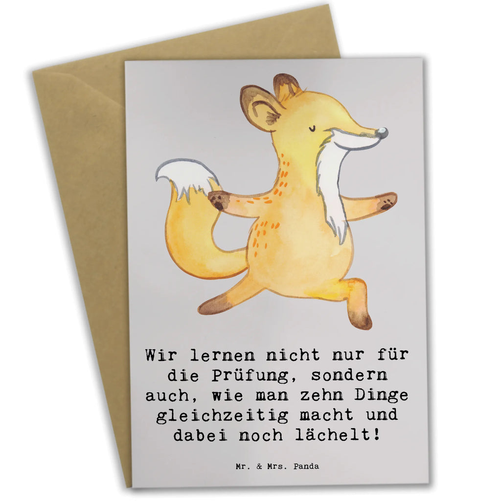 Greetings card Wir lernen nicht nur für die Prüfung, sondern auch, wie man zehn Dinge gleichzeitig macht und dabei noch lächelt! Geburtstagskarte, Glückwunschkarte, Karte, Ansichtskarten, Einladungskarte, Klappkarte, Hochzeitskarte, Grußkarte, Beruf, Ausbildung, Jubiläum, Abschied, Rente, Kollege, Kollegin, Geschenk, Schenken, Arbeitskollege, Mitarbeiter, Firma, Danke, Dankeschön