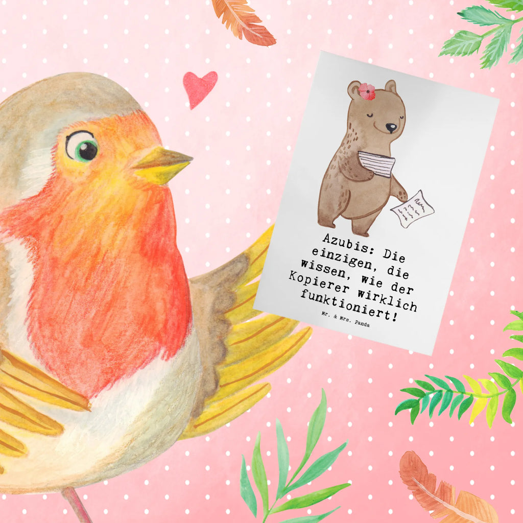Greetings card Azubis: Die einzigen, die wissen, wie der Kopierer wirklich funktioniert! Karte, Ansichtskarten, Grußkarte, Geburtstagskarte, Klappkarte, Glückwunschkarte, Einladungskarte, Hochzeitskarte, Beruf, Ausbildung, Jubiläum, Abschied, Rente, Kollege, Kollegin, Geschenk, Schenken, Arbeitskollege, Mitarbeiter, Firma, Danke, Dankeschön