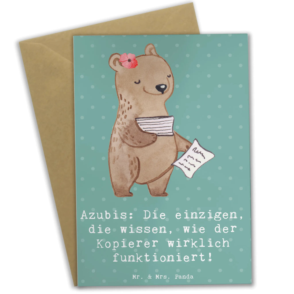 Greetings card Azubis: Die einzigen, die wissen, wie der Kopierer wirklich funktioniert! Karte, Ansichtskarten, Grußkarte, Geburtstagskarte, Klappkarte, Glückwunschkarte, Einladungskarte, Hochzeitskarte, Beruf, Ausbildung, Jubiläum, Abschied, Rente, Kollege, Kollegin, Geschenk, Schenken, Arbeitskollege, Mitarbeiter, Firma, Danke, Dankeschön